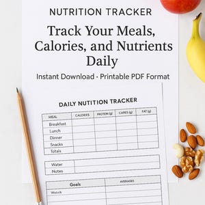 Rastreador de nutrición / Planificador de salud y comidas imprimible