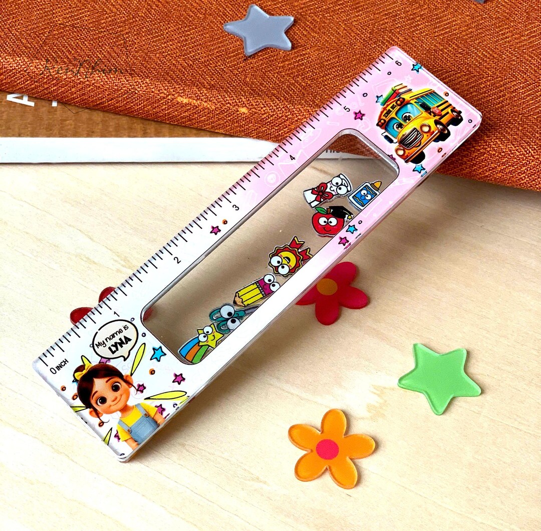 Cute Clear Ruler Custom Name Acrylic Ruler for Kids – Personalized Back to School ...