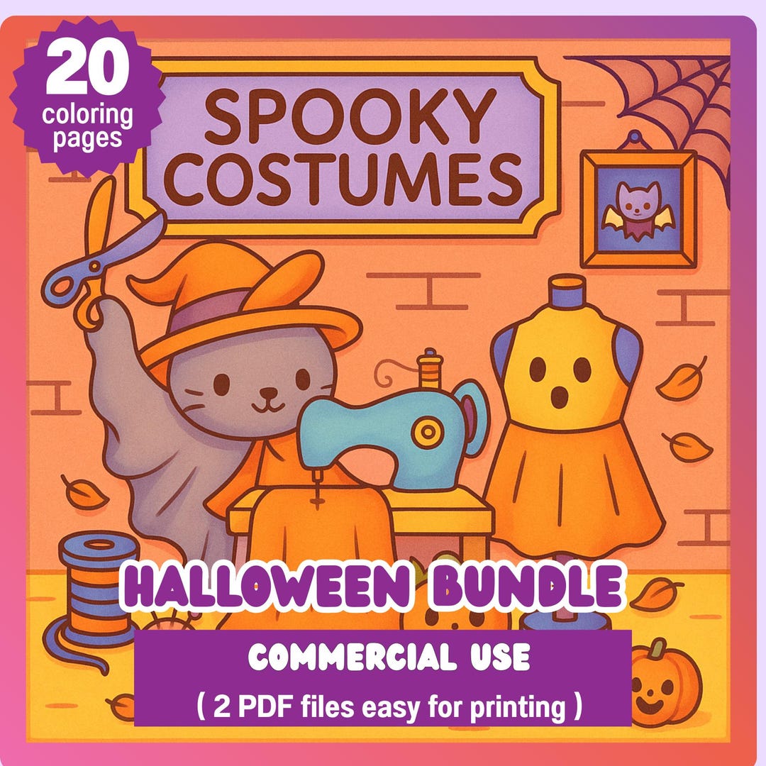 Halloween Coloring Pages Bundle for Kids PDF Printable Activity Set - Etsy