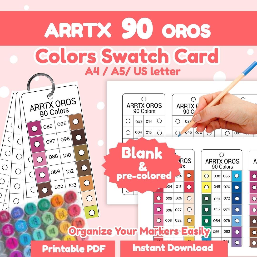 Arrtx Oros 90 Colors Swatch Card Printable PDF Alcohol Marker Color Arrtx Oros 90 Colors Swatch Card Printable PDF Alcohol Marker Color