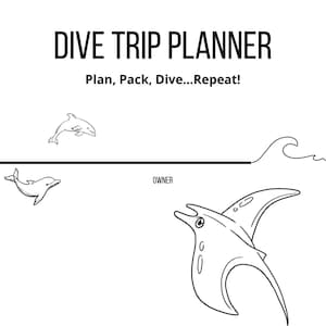 Dive Trip Planner – Printable & Digital Scuba Travel Log – iPad Friendly PDF – A4 JPEG – Scuba Diving Packing List – Instant Download