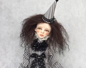 Human figure art doll, paper clay collecting doll, air dry clay doll