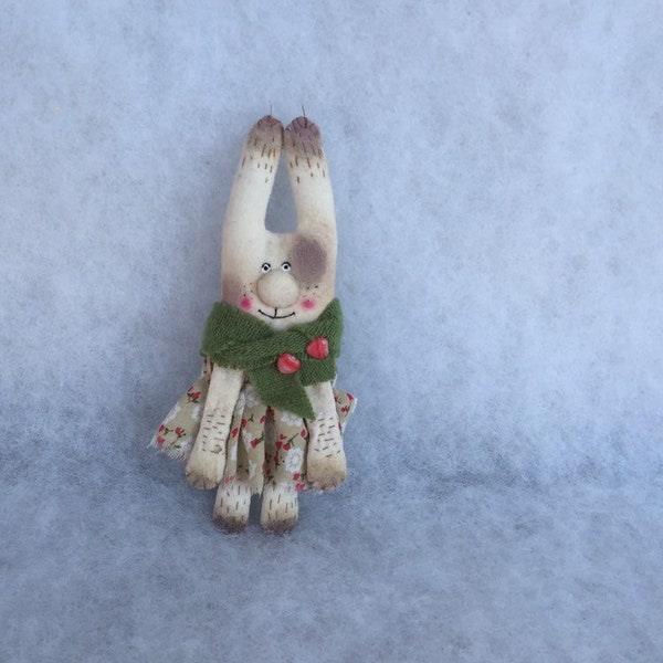 Bunny brooch, art soft bunny brooch