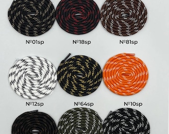 Cordones gruesos para ropa de calle de 5 mm / Cordones redondos para zapatos: 21 colores / Cordón plano para zapatillas