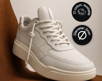 Thick Streetwear Shoelaces 5 mm | Round Shoe Laces: 21 Colors | Flat Sneaker Cord