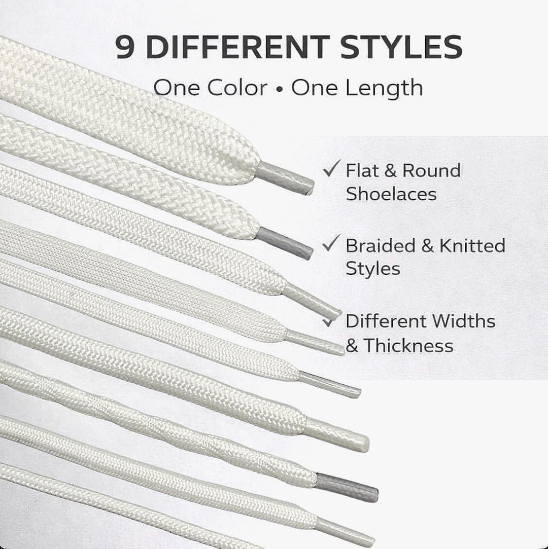 Springy Laces Shoelace Set 9 Styles | Spring Shoelace Replacement | Flat & Round ...