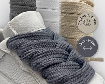 Flat 15mm Shoelaces: Colorful Sneaker Replacement Shoe Strings