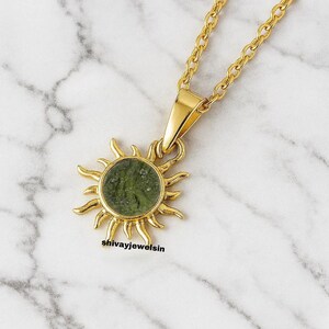 Raw Moldavite Sterling Silver Pendant: Healing Crystal Jewelry