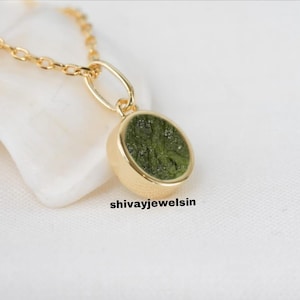 Authentic Moldavite Pendant Necklace: Sterling Silver, Certificate Included, handmade pendant, dainty moldavite, Christmas gift gift for her
