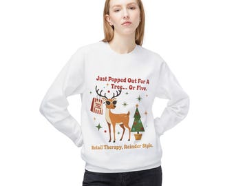 Copy of Unisex Midweight Softstyle Fleece Crewneck Sweatshirt Just Popped Out for a Tree or Five | Cozy Nature Lover Pullover