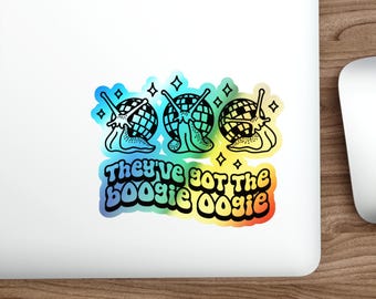 Disco Snails They've Got the Boogie Oogie stickers | Holographic die-cut