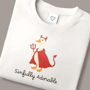 Sinfully Adorable Halloween Goose PNG | Cute Devil Goose Transparent Digital Download for T-Shirt Sweatshirt | Funny Halloween Clipart