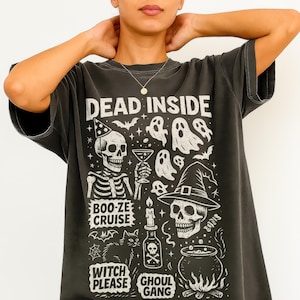 Dead Inside Halloween PNG and SVG - Funny Skeleton Ghost Clipart for Sublimation - Spooky Season - Vintage Halloween PNG