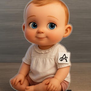 Personalisierte Tauffigur - Kinderkarikatur aus Acryl - einzigartiges und personalisiertes Andenken - Kommunion-Tortenaufsätze