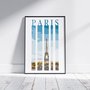 Paris | Eiffelturm | Reise Poster | Frankreich | Paris Wandbild | Europa | Paris Reiseplakat Digitaldruck