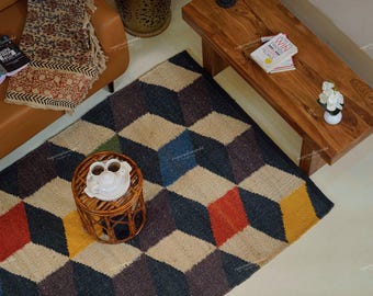 Aangepast formaat handgeweven regenboog met ontwerp jute tapijt Indiaas handgeweven karpetten Trappen rechthoek woonkamer 8 x 10 karpet