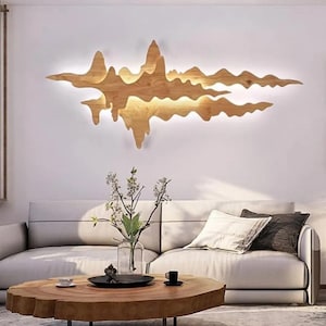 Creative Cloud Style Wooden Wall Lamp, Wall light, wall mount light for bedroom, hallways, handmade light, night light, gift, home decor