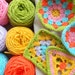 Yarn Knitting Yarns Granny Square Set in 6 Colors