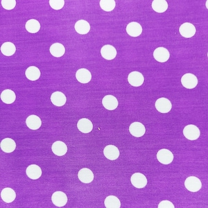 Purple Polka Dot Fabric, Small White Dot Print, Lightweight Soft Fabric by the Yard, Sewing Material for Clothing & Crafts