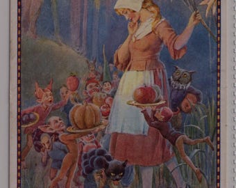 Vintage Margaret Tarrant Fairy Postcard: GOBLINS MARKET, Medici, 1933