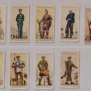 UNIFORMS of the TERRITORIAL ARMY, John Player, Partial Set, 9 cards, c1940