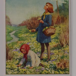 Vintage Artist Postcard, The LARK'S SONG by Margaret Tarrant, Medici Society The Springtime of Life, c1940