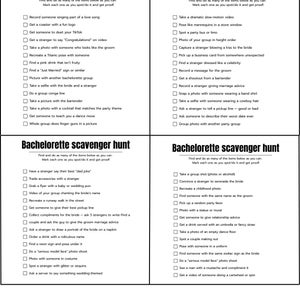 Búsqueda del tesoro para la despedida de soltera (4 tarjetas diferentes)