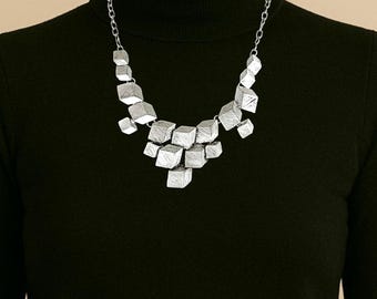 Handcrafted Tribal Silver Choker - Bold Ethnic Statement Necklace
