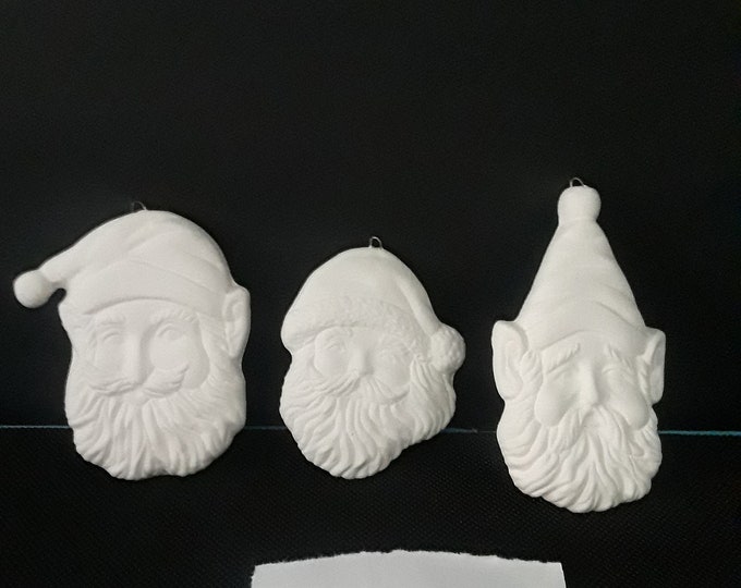 Ceramic Bisque Christmas ornament U-Paint ( Santa & Elf's ) (U-PAINT)