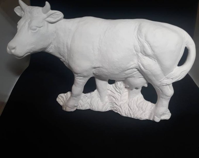 Ceramic Bisque ( Large Standing Cow  ) (U-PAINT)