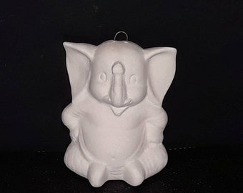 Ceramic bisque Elephant Ornament (U-PAINT)