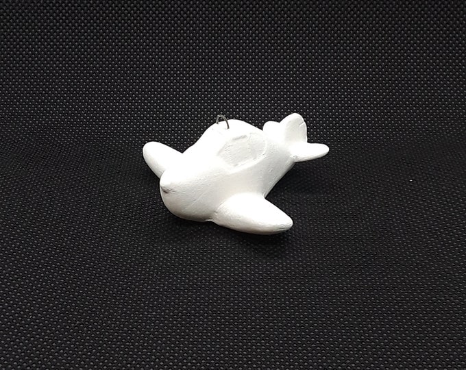 Ceramic Bisque Small Airplane ornament (U-PAINT)