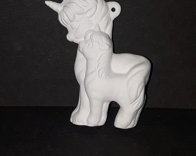 Ceramic Bisque Mama and baby unicorn (U-PAINT)