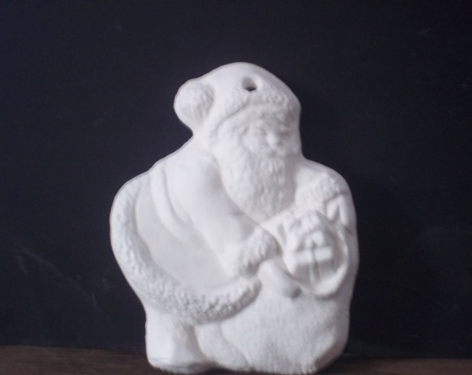 Creamic Bisque Christmas ornament U-Paint ( Santa/Bag of Toys )