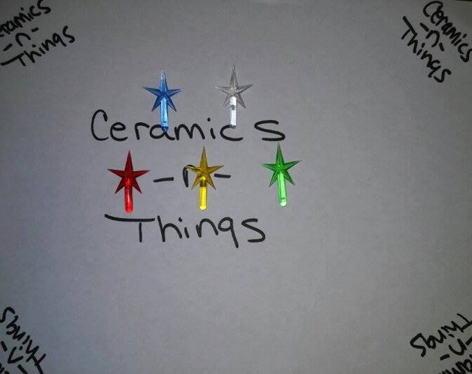 Small Modern Size Stars Assorted Colors For Ceramic Christmas Trees
