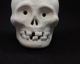 Ceramic bisque  ( Small CUT Skull  ) U-Paint