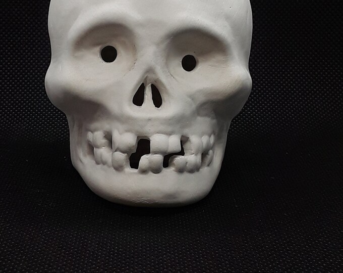 Ceramic bisque  ( Small CUT Skull  ) U-Paint