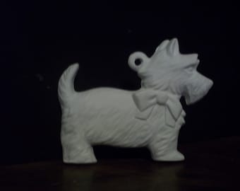 Ceramic bisque christmas ornament ( Standing Scottie Dog ) U-PAINT