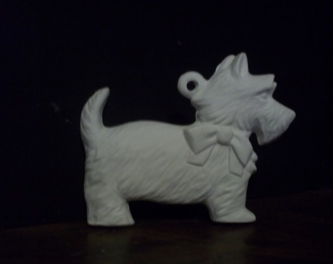 Ceramic bisque christmas ornament ( Standing Scottie Dog ) U-PAINT