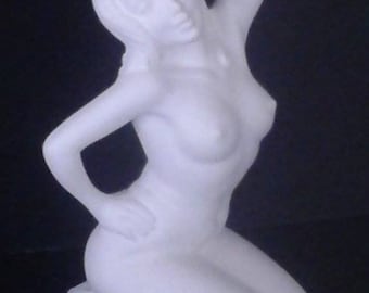 Ceramic Bisque- (Nude Figurine Women On Knees) U-PAINT