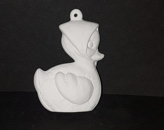 Ceramic Bisque Duck Ornament (U-PAINT)