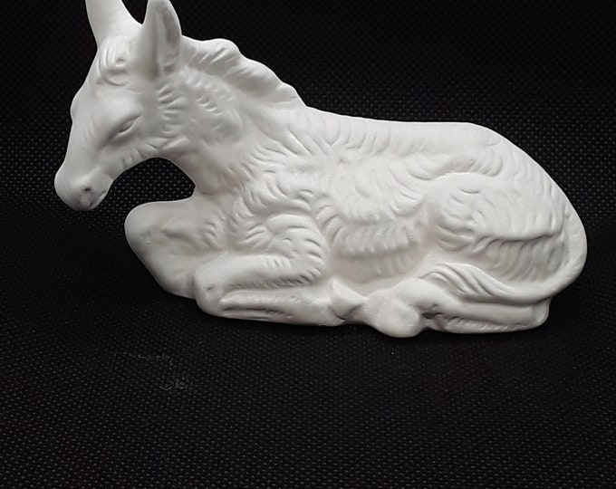 Ceramic Bisque ( Medium Nativity donkey laying down )