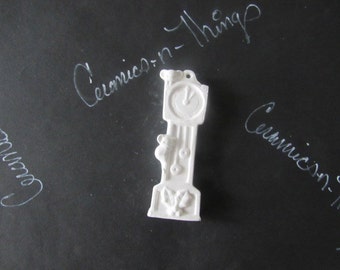 Ceramic bisque christmas ornament (Mice on Clock ) U-PAINT