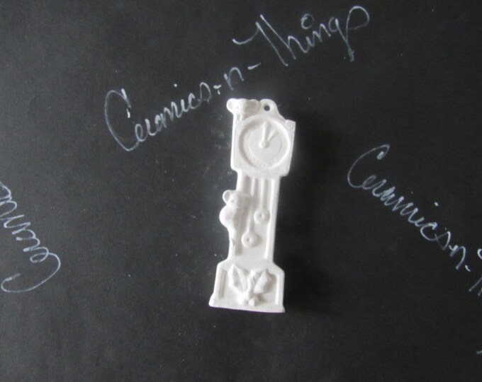Ceramic bisque christmas ornament (Mice on Clock ) U-PAINT