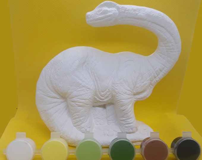 Brachiosaurs Dinosaur Paint Kit, Ceramic Bisque paint kit ready to paint