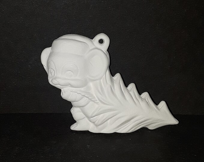 Ceramic Bisque Mouse with tree Ornament (U-PAINT)