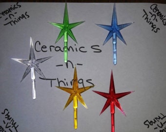 Medium Modern  Size Stars Assorted Colors For Ceramic Christmas Trees