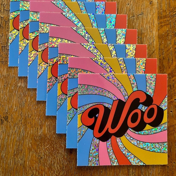 Glitter Woo Sticker