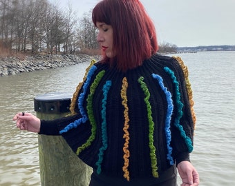 CROCHET PATTERN - Victorian Ruffled Poncho