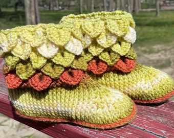 NEW 2024: MOMMY and ME Spring Leaves Booties (Child Sizes)